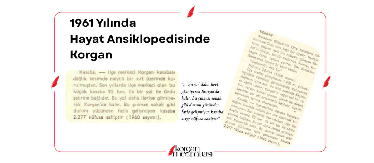 1961 Tarihli Hayat Ansiklopedisi'nde Korgan 