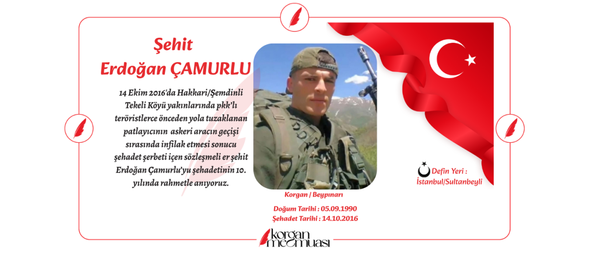 Şehit Erdoğan Çamurlu'yu Rahmetle Anıyoruz